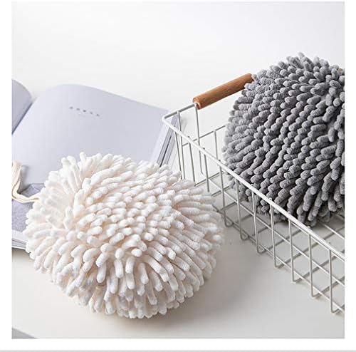 Soft Absorbent Chenille Hand Towels Set of Two White and Grey