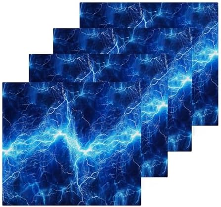 Fast-Drying 12x12 Inch Blue Lightning Washcloth Set