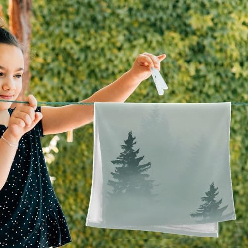 Senya Tree Forest Tile Cotton Hand Towels 30x15