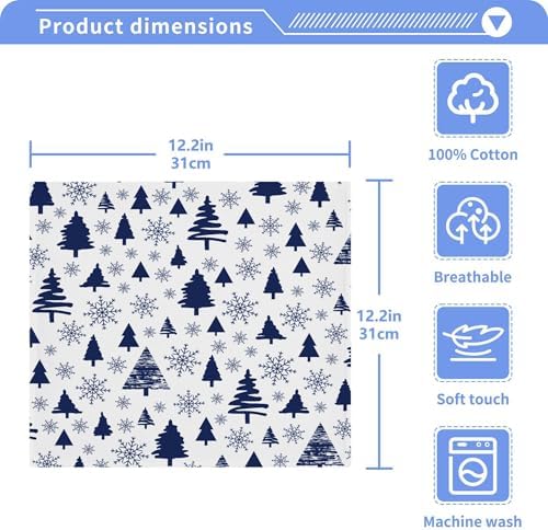 Xigua Christmas Tree Fast-Drying Washcloth Set 12-Inch Set of X