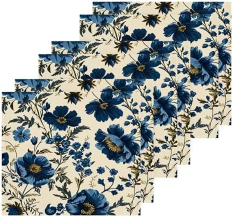 YETTASBIN Blue Flower Washcloths 2 Pack 1