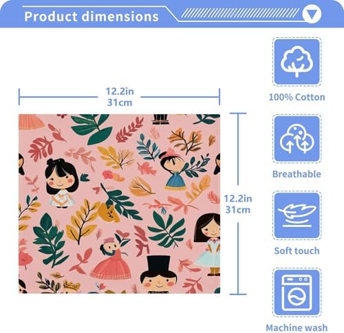Xigua Cartoon Characters Washcloth SetFast-Drying Towels for Bathroom Kitchen and Travel