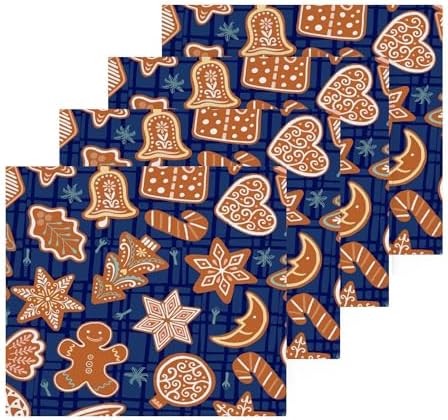 christmas gingerbread man washcloth set with 2-12 pieces