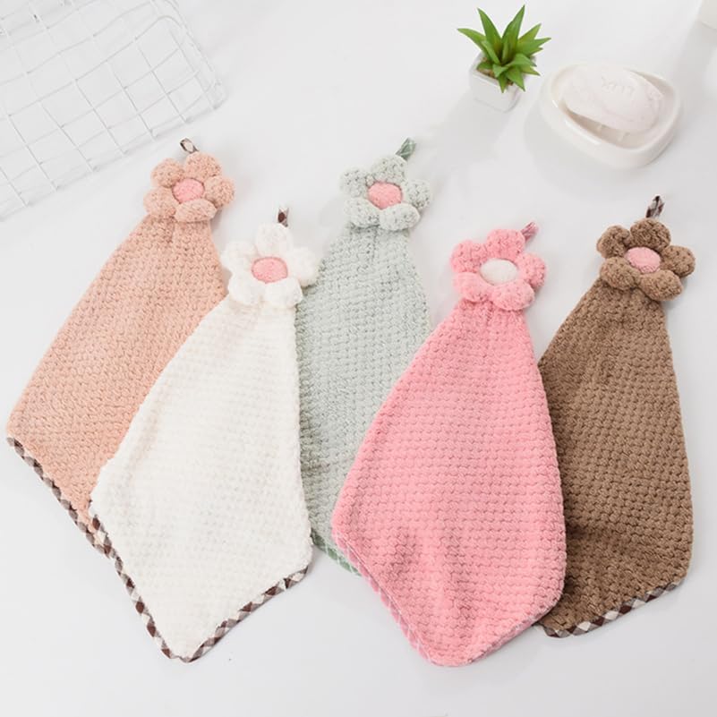 5 Pcs Washable Hand Towels for Bathroom Kitchen