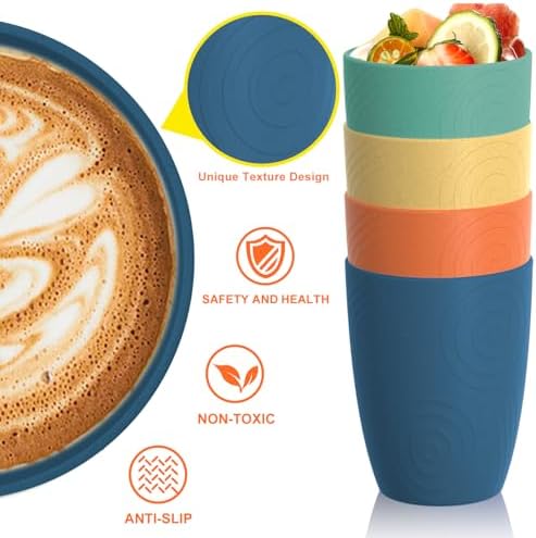 Homienly 12oz wheat straw cups Premium drinking cups stackable safe