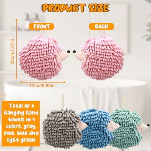 4-Piece Fuzzy Ball Towels