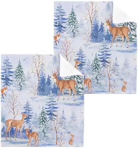Xigua Cartoon Deer Washcloth Set 12x12 2-12 Fast Drying Absorbent