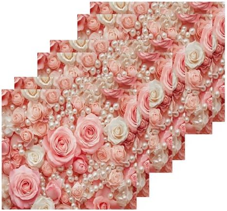 Xigua Roses and Pearls Washcloths Set of 2 1