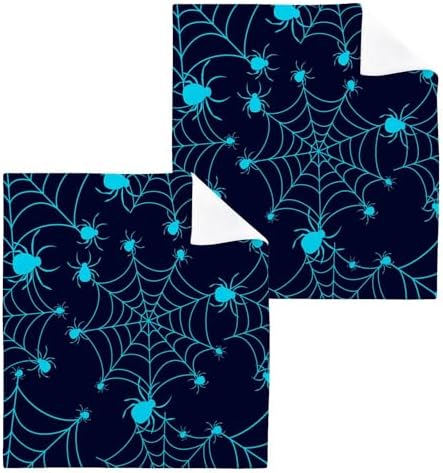 Halloween Spider Washcloths 2 Pack Soft Absorbent Cotton Face Towels