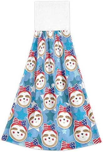 Patriotic Sloth Kitchen Towels