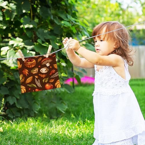 Xigua Autumn Elements Washcloth Set for Bath Kitchen