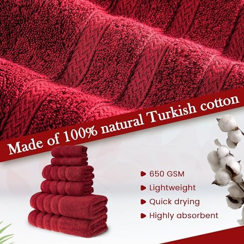 Luxury Turkish Towels Set 650 GSM 100 Cotton Ergonomic Design Machine Washable