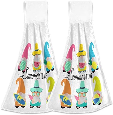 Beach Gnome Kitchen Hanging Hand Towels 100 Poly Fast Dry 2 PC BPls
