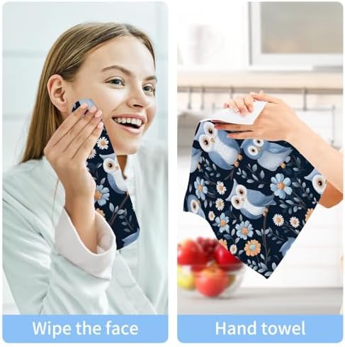 Owl Washcloths Childrens Reusable Face Towels