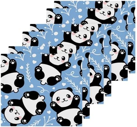 YETTASBIN Cute Panda Washcloth 2 Pack - Soft Reusable 12x12 inch