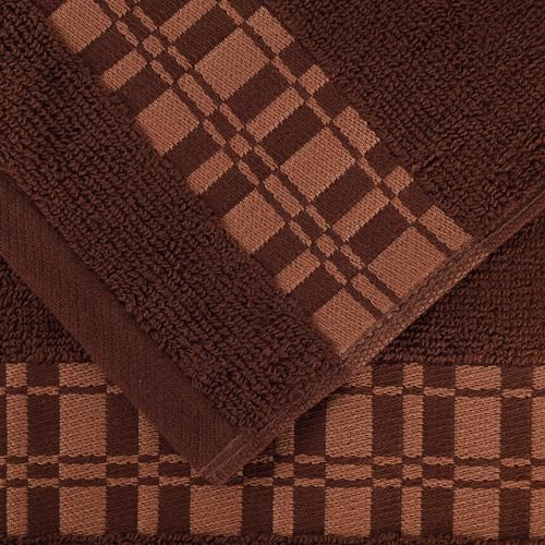 6-Piece Geometric Cotton Towels - Quick Dry Stylish