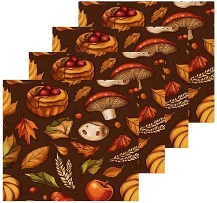 Xigua Autumn Elements Washcloth Set for Bath Kitchen