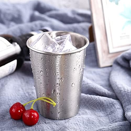 Baderke 16-Piece Stackable Stainless Steel Cups for Kids Adults