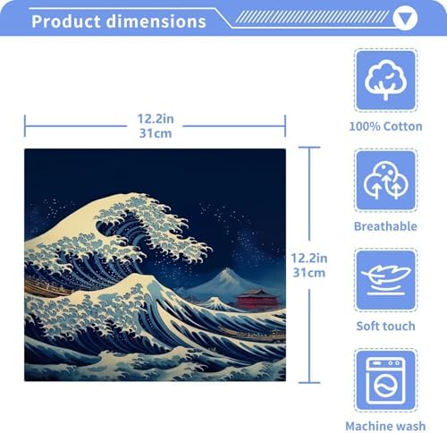 YETTASBIN Sea Waves Washcloths 2 Pack
