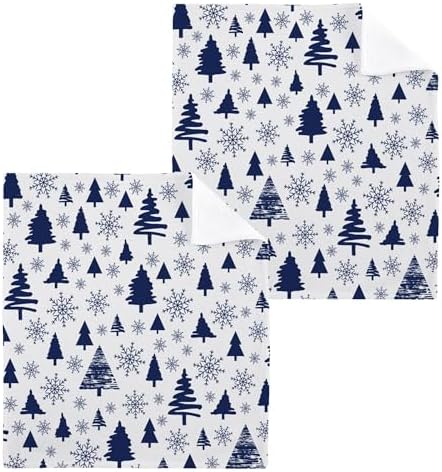 Xigua Christmas Tree Fast-Drying Washcloth Set 12-Inch Set of X