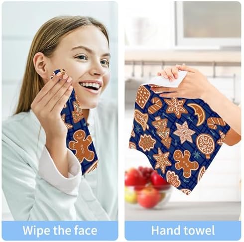 christmas gingerbread man washcloth set with 2-12 pieces