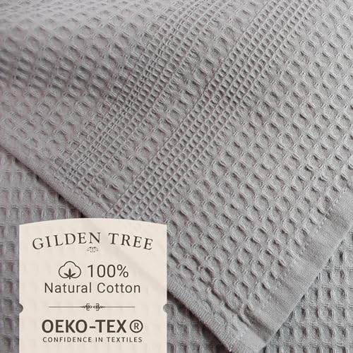 Gilden Tree Waffle Towels Set of 4 Pewter