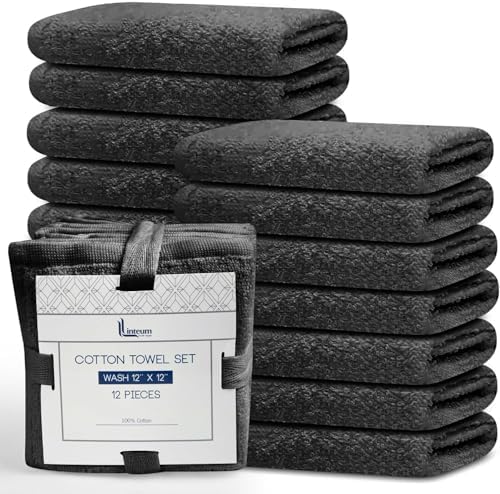 Luxury Soft Microfiber 12x12 Washcloths 12 Pack