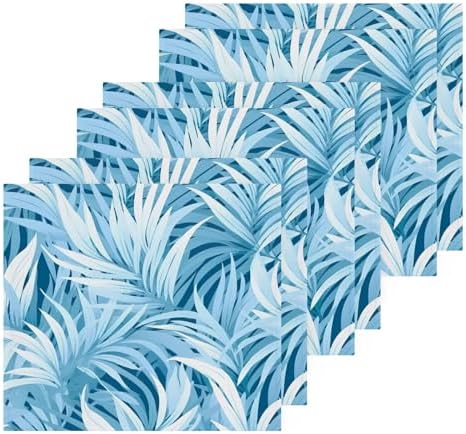 Blue Leaves Washcloth Set - Soft 12x12 Reusable Cotton Towels for Baby Beyond