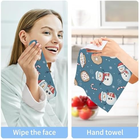 Xigua Snowman Washcloth Set Fast Drying Multi-Purpose