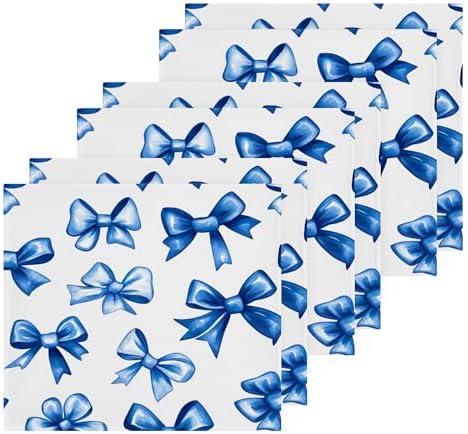 Xigua Blue Bows Washcloth Set - Fast Drying Hypoallergenic Soft Absorbent