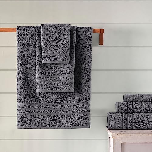 Hawmam Linen 6-Piece Grey Bath Towels