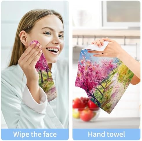 Xigua Peach Tree Washcloth Set 12x12 inch Fast Drying