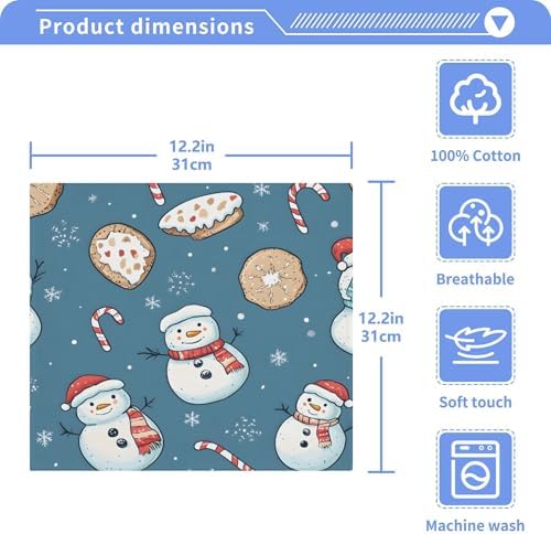 Xigua Snowman Washcloth Set Fast Drying Multi-Purpose