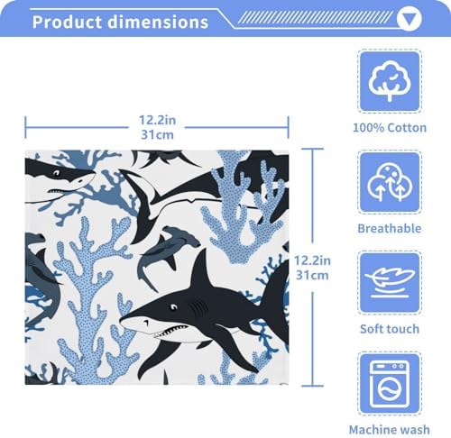 Shark Washcloths 2-Pack