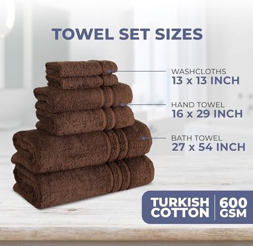 Hawmam Linen Brown 6 Piece Towel Set