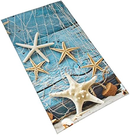 CoVasa Nautical Seashell Hand Towels for Bath Ultra Soft Durable