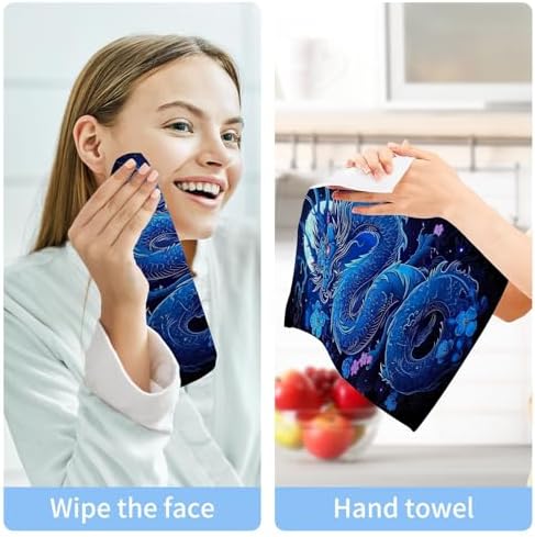 2-Pack Dragon Washcloths Soft Absorbent Baby Face Towels