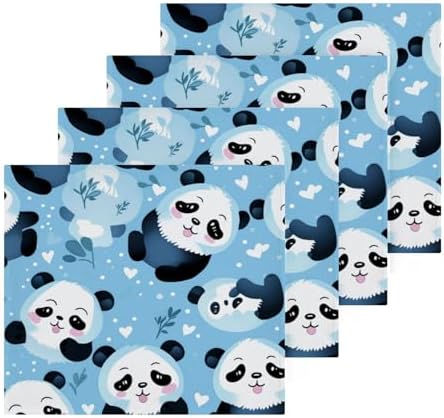 Cute Panda Washcloth 2-Piece Set for Babies Soft Reusable Washable
