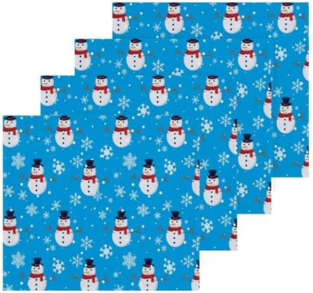 Christmas Snowman Washcloth Set - Soft Reusable Washable for Home Kitchen