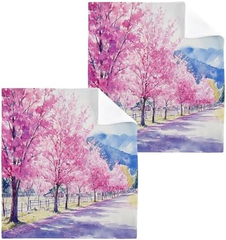 Cherry Blossom Washcloth Set - Fast Drying Multi-Purpose Towels