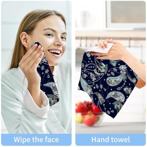 Paisley Washcloth Set for Fast Drying Perfect for Home Use