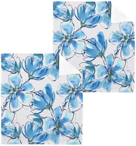Blue Flower Washcloth - Soft Absorbent for Babies