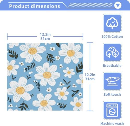 Yettasbin Daisy Flower Washcloth Set for Classification