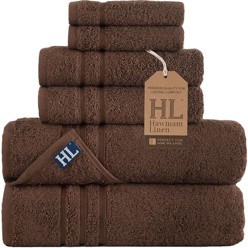 Hawmam Linen Brown 6 Piece Towel Set