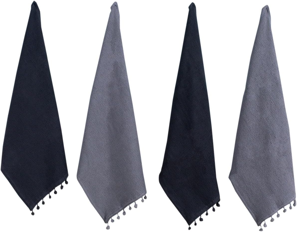 Set of 4 100 Cotton Waffle Weave Kitchen Towels Soft Durable Absorbent