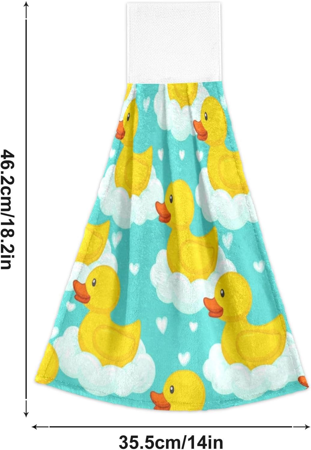 Cute Yellow Ducks Hand Towel Set of 2 with Hanging Loop