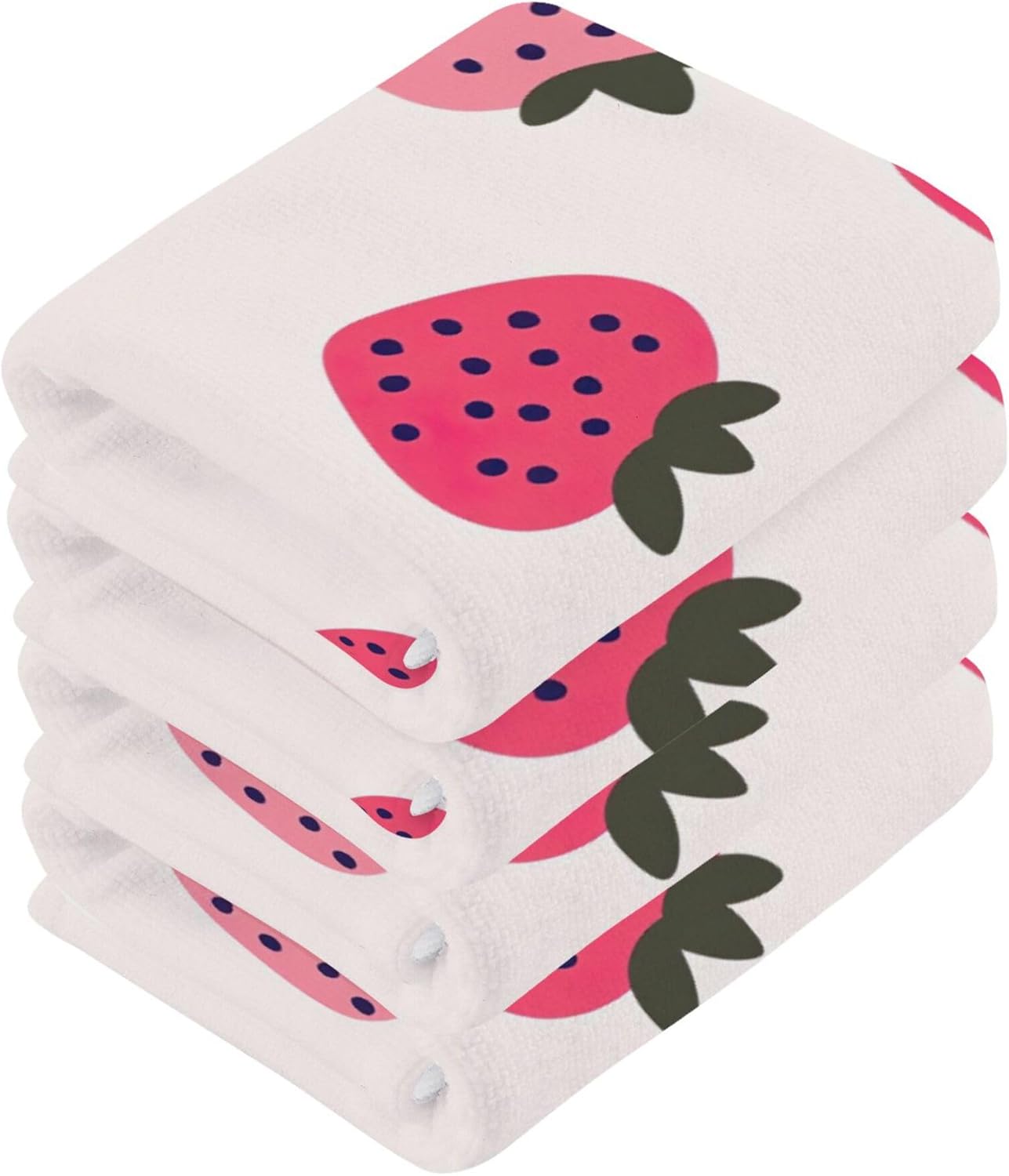 Cute Strawberry Washcloth Set for Fast-Drying Multi-Purpose Towels