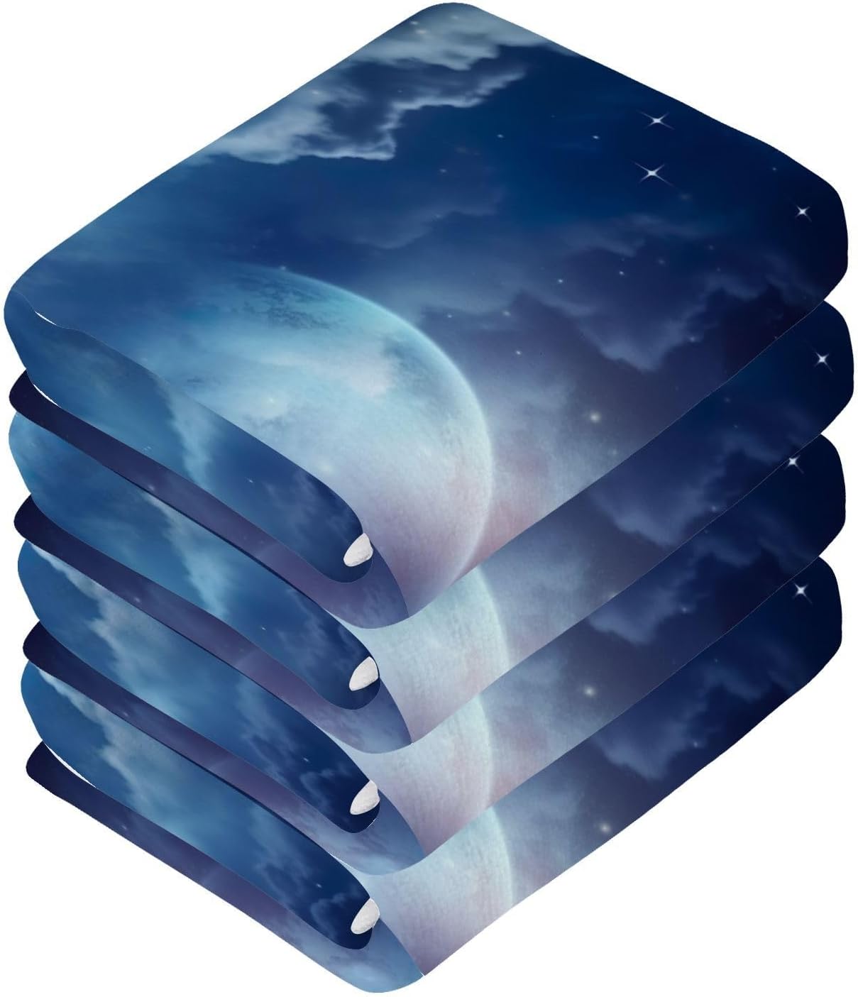 YETTASBIN Moon Cloudscape Washcloths 2 Pack