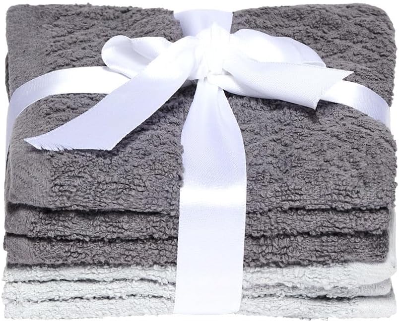 Gray Cotton Washcloth Set