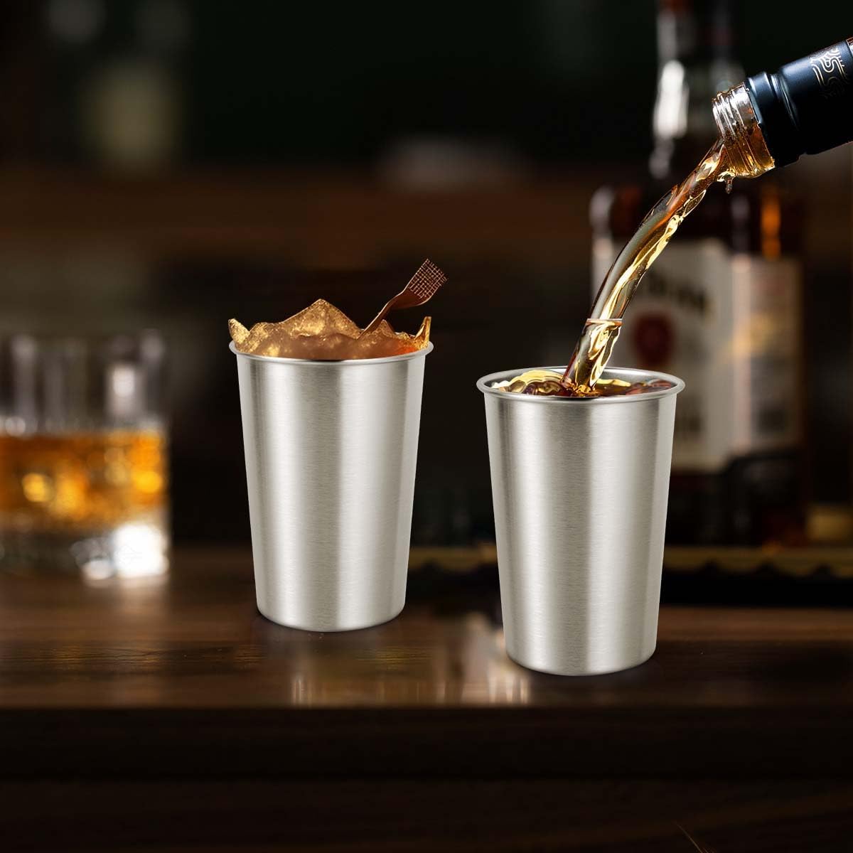 5Pack 12oz Stainless Steel Pint Cups